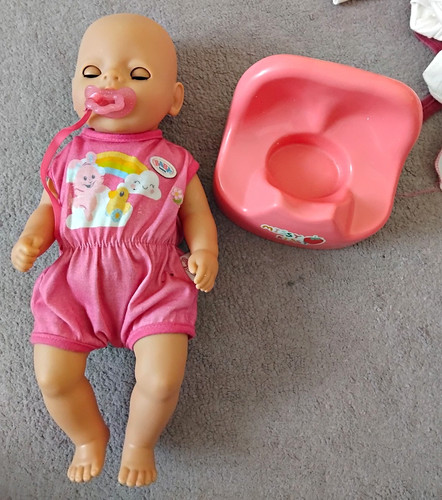 Baby born doll with potty - doll,